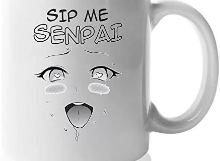 Anime 11oz White Coffee Mug Sip Me Senpai
